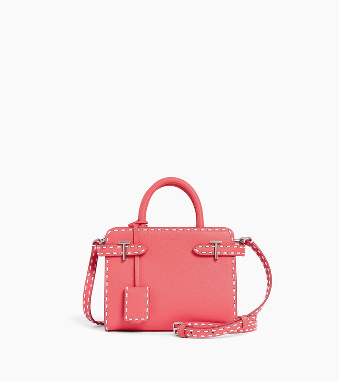 le tanneur petit sac à main en cuir grainé et lisse