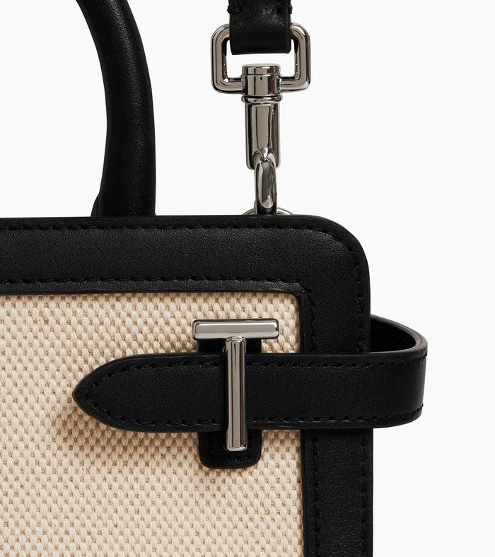 Le Tanneur Petit Sac à Main En Toile Coton Et Cuir Lisse