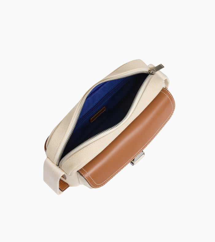 Le Tanneur Petit Sac Bandoulière En Toile Coton Et Cuir Lisse Semi-végétal