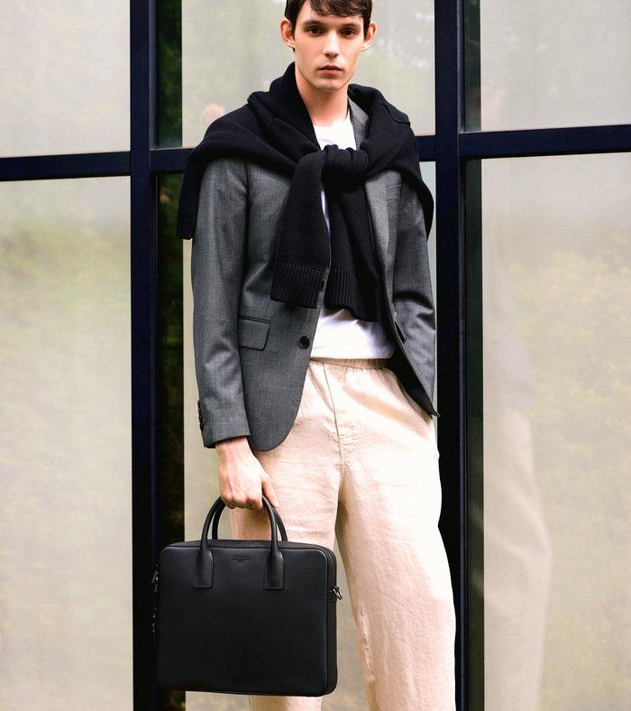 Le Tanneur Porte Document Slim 14" En Cuir Signature T