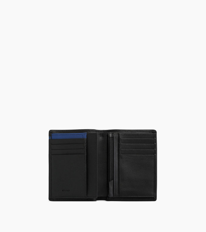 Le Tanneur Portefeuille Vertical Moyen Modèle Zippé 2 Volets En Cuir Lisse