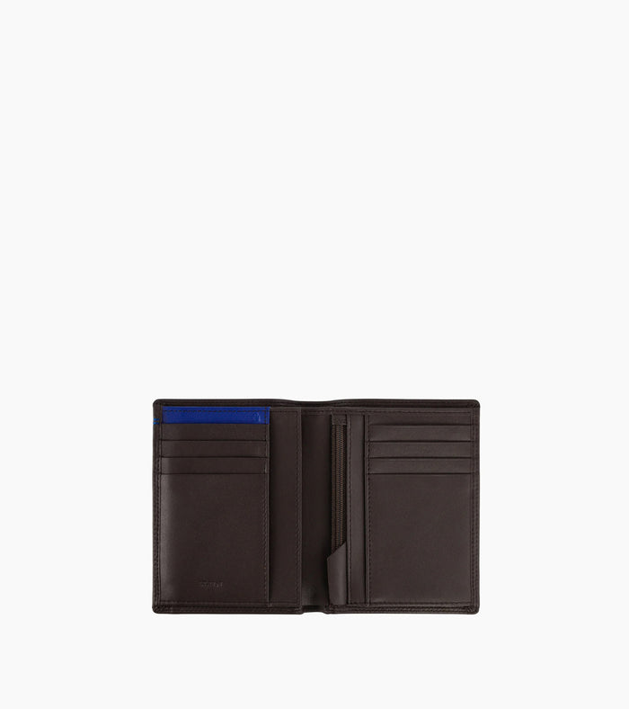 Le Tanneur Portefeuille Vertical Moyen Modèle Zippé 2 Volets En Cuir Lisse
