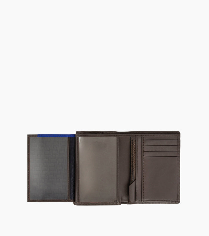 Le Tanneur Portefeuille Vertical Moyen Modèle Zippé 2 Volets En Cuir Lisse