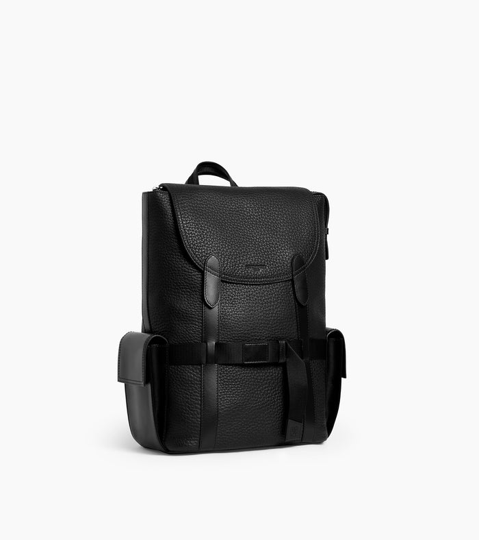 Le Tanneur Sac à Dos à Rabat En Cuir Grain Buffle Et Cuir Lisse