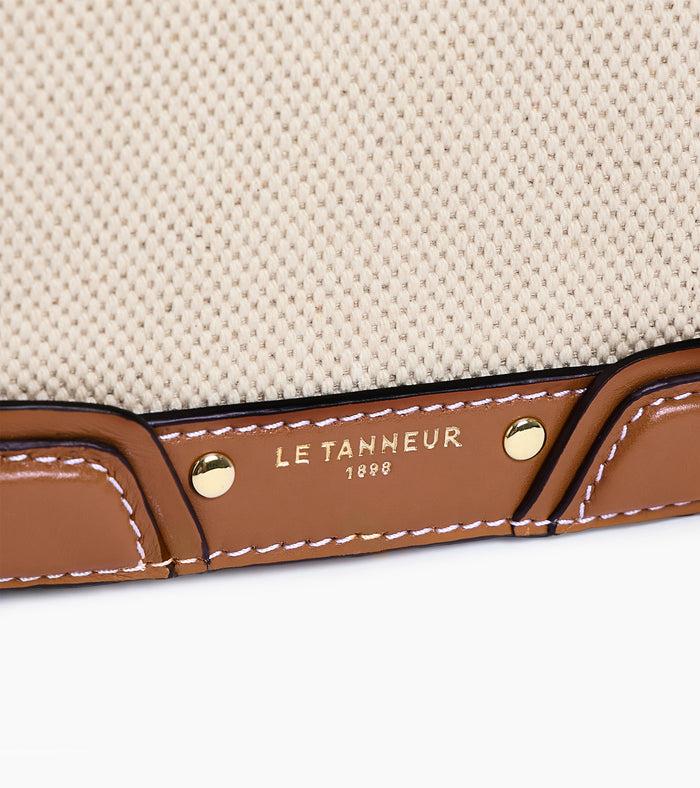 Le Tanneur Sac Bandoulière Moyen Modèle En Toile Coton Et Cuir Lisse