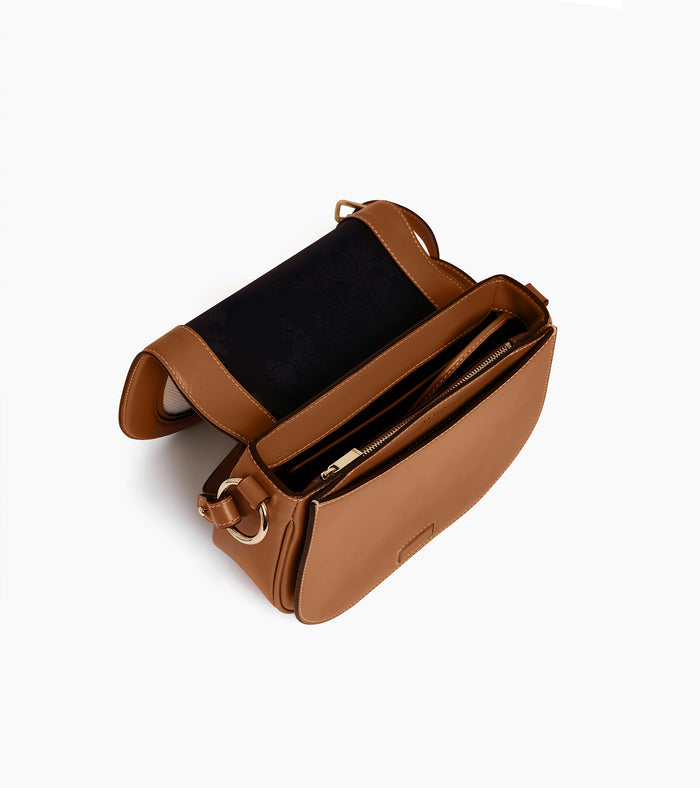 Le Tanneur Sac Bandoulière Moyen Modèle En Toile Coton Et Cuir Lisse