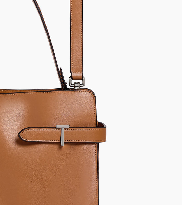 Le Tanneur Sac Porté épaule Grand Modèle En Cuir Lisse Et Nubuck