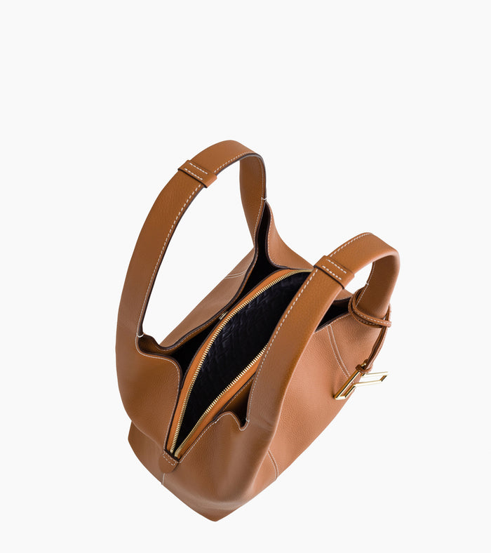 Le Tanneur Sac Porté épaule Moyen Modèle En Cuir Grainé