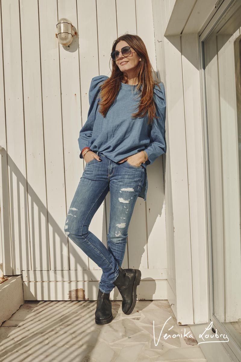 le temps des cerises 300/16 slim by Véronika Loubry jeans bleu N°3