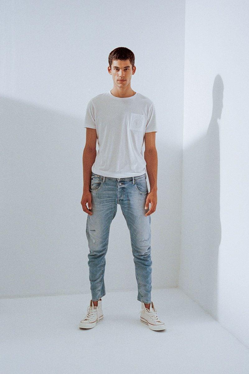 le temps des cerises Alost tapered arqué jeans bleu N°5