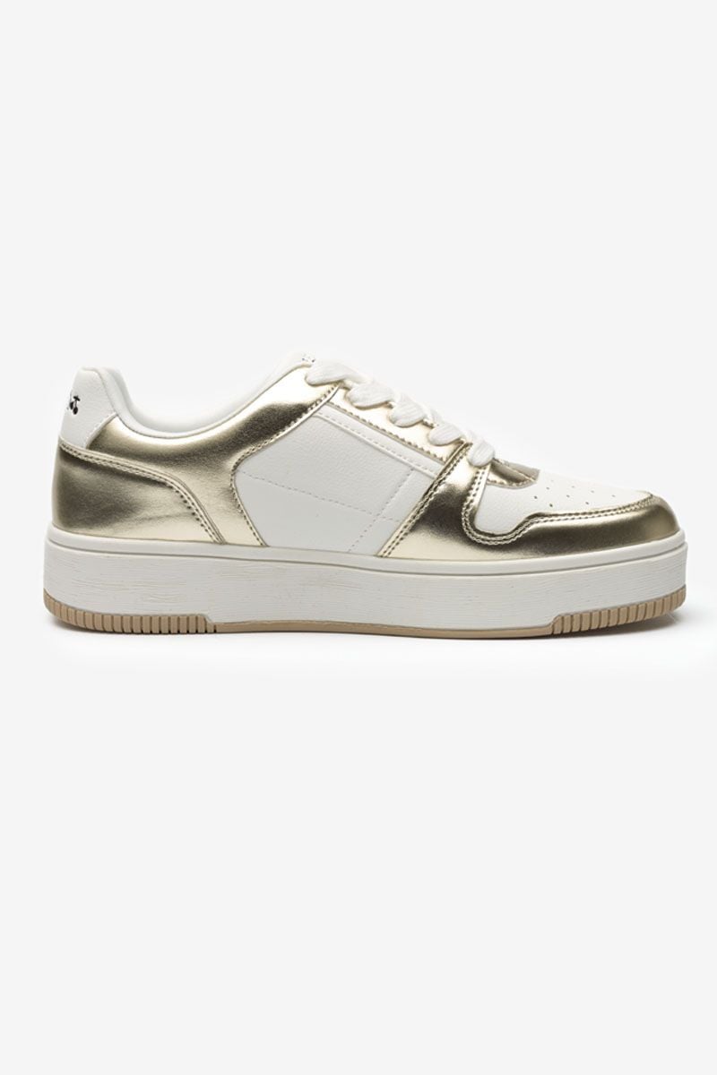 Le Temps Des Cerises Baskets Marly Blanches Et Dorées