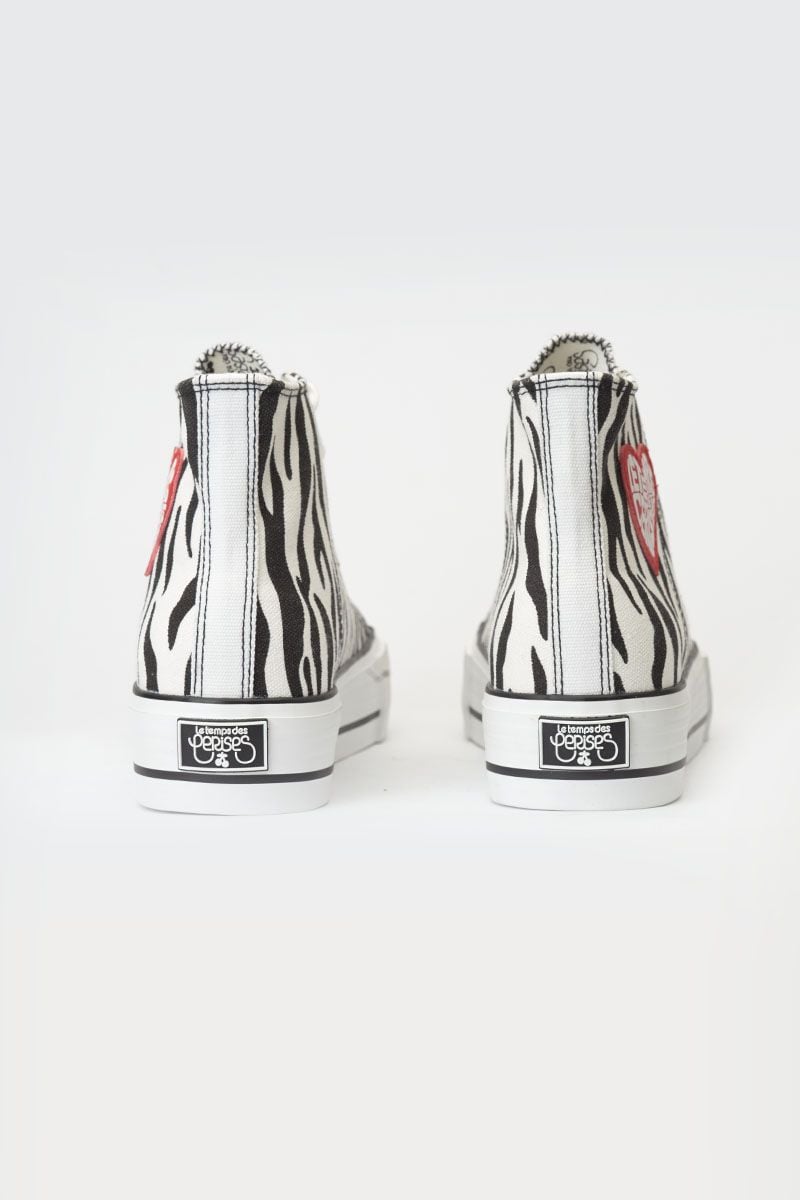 Le Temps Des Cerises Baskets Montantes Dream Zébrées