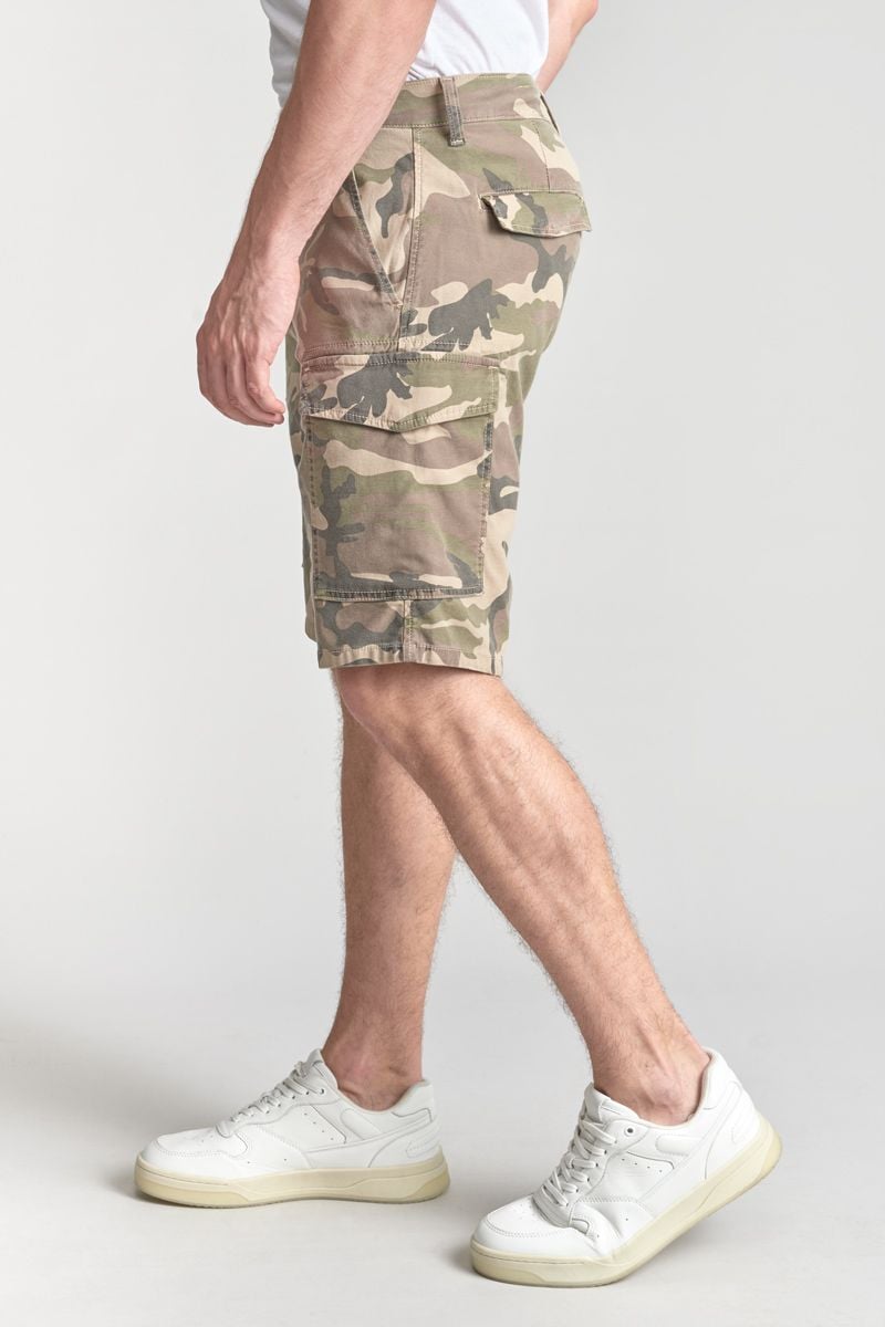 Le Temps Des Cerises Bermuda Camo à Motif Camouflage Kaki
