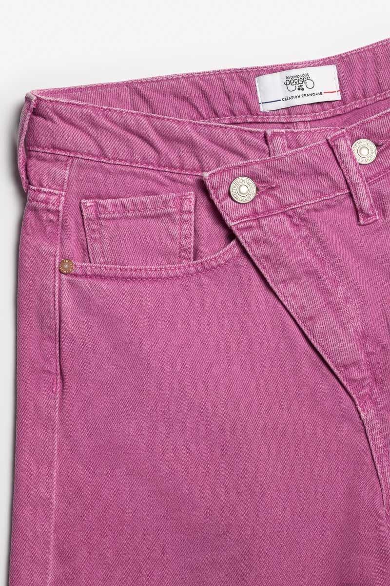 Le Temps Des Cerises Bermuda Casa En Jeans Violet Rose