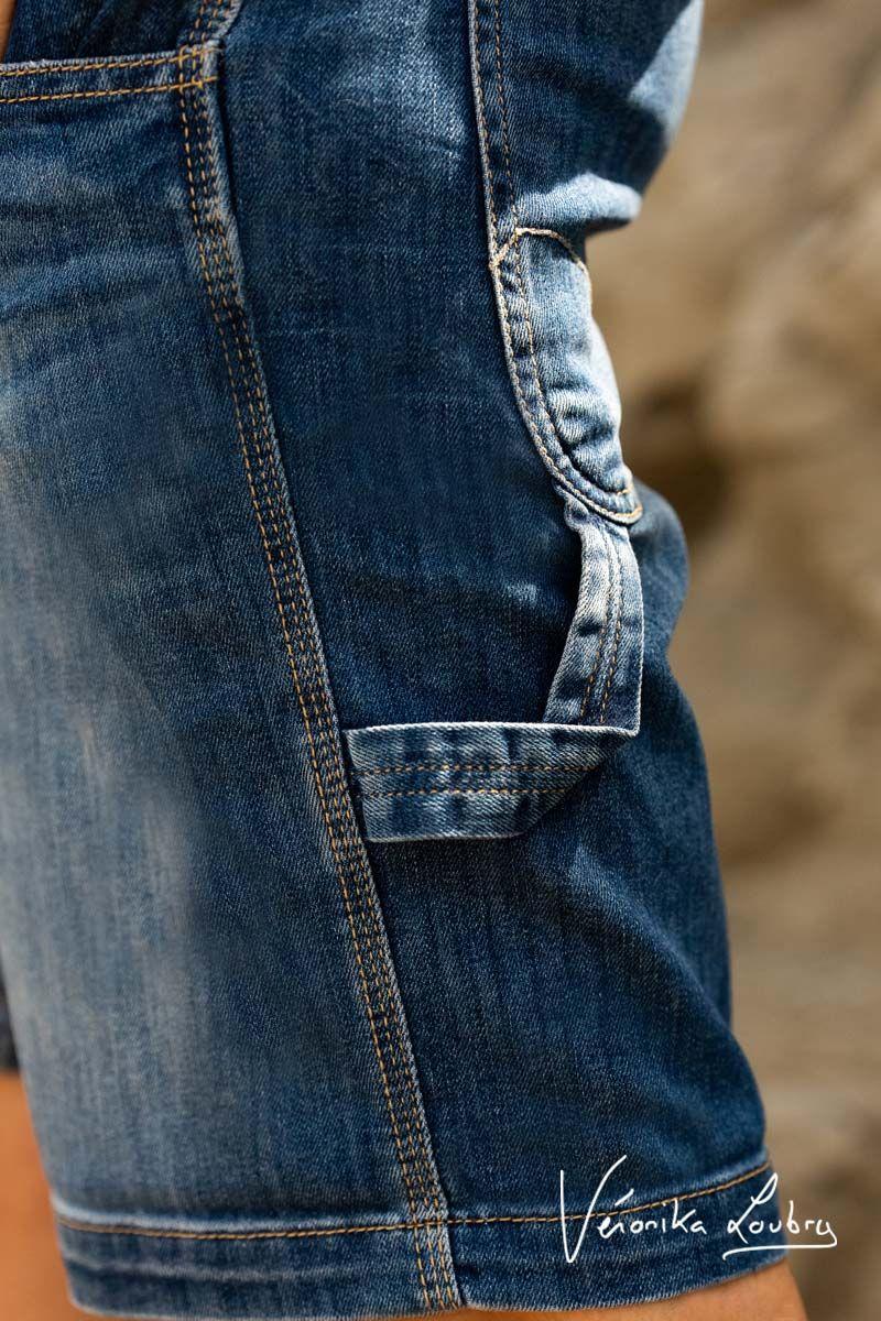 Le Temps Des Cerises Bermuda Charpentier En Jeans Bleu By Véronika Loubry