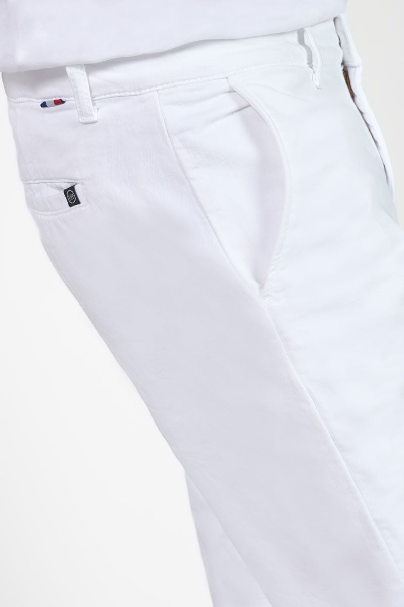 Le Temps Des Cerises Bermuda Chino Jogg Swoop Blanc