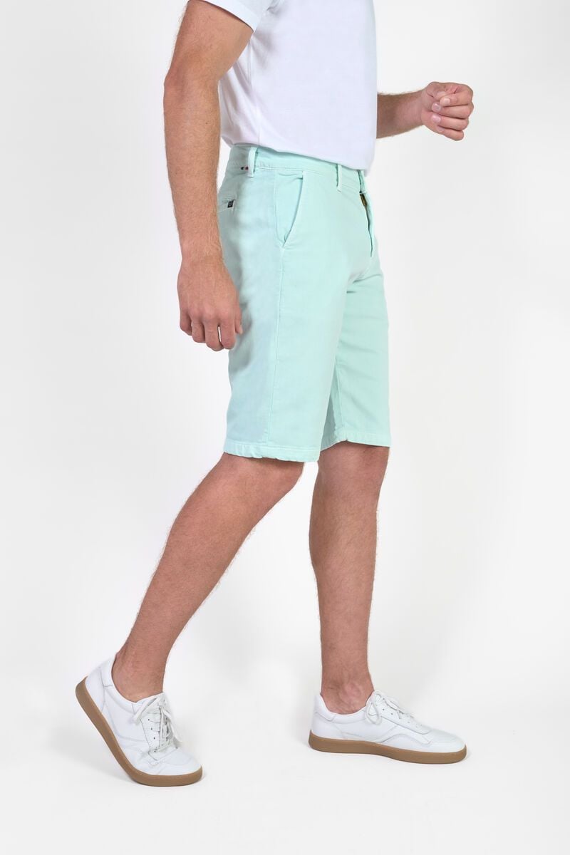 Le Temps Des Cerises Bermuda Chino Jogg Swoop Bleu Turquoise