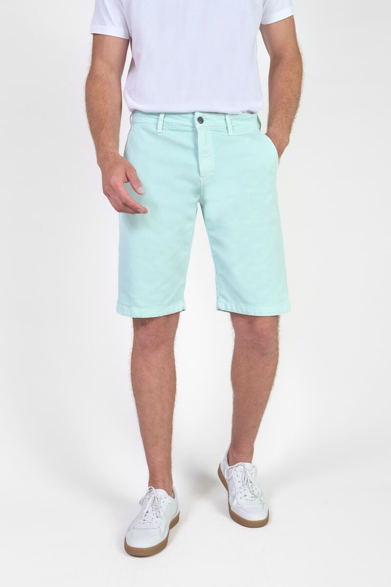 le temps des cerises Bermuda chino Jogg Swoop bleu turquoise