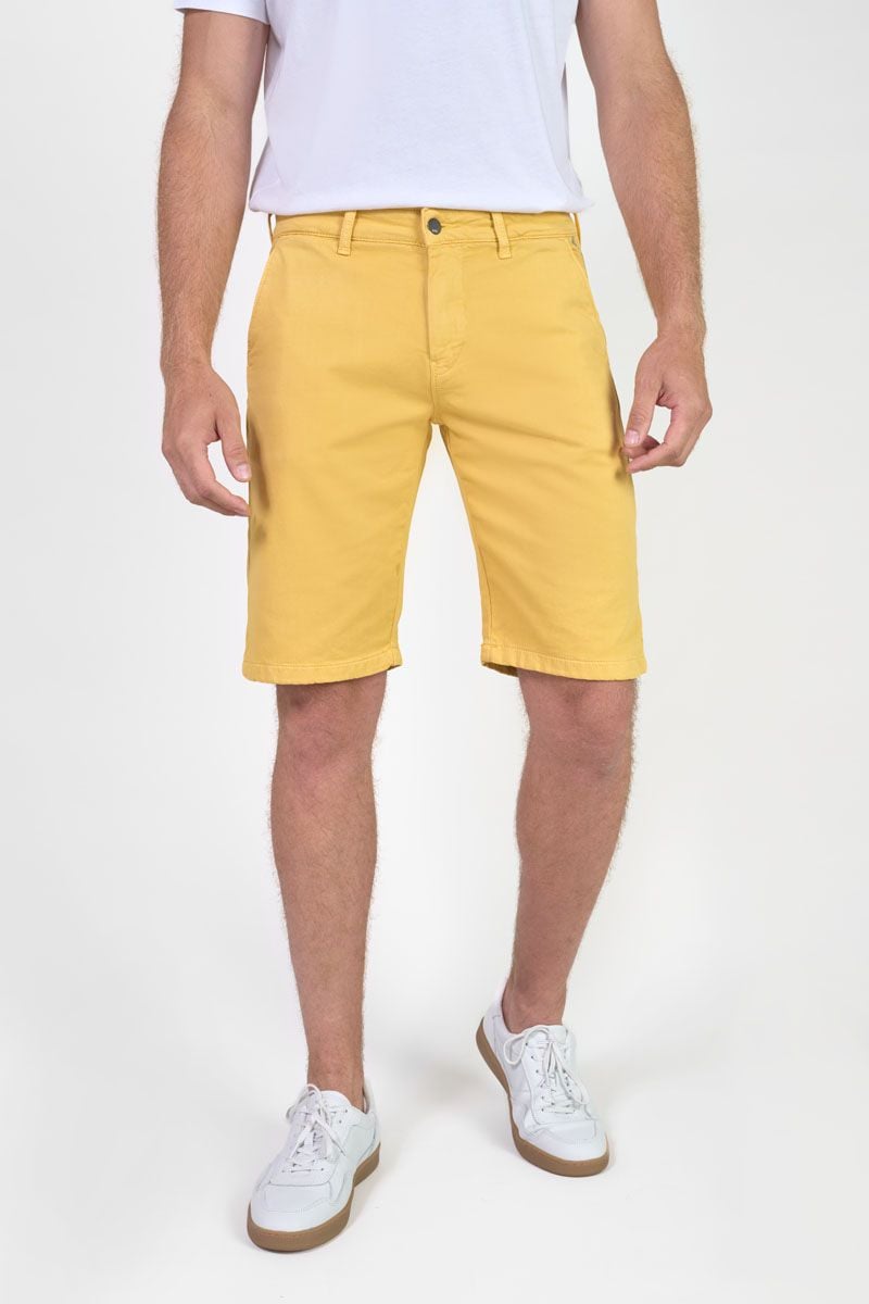 Le Temps Des Cerises Bermuda Chino Jogg Swoop Jaune