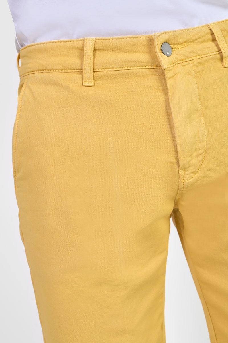 Le Temps Des Cerises Bermuda Chino Jogg Swoop Jaune