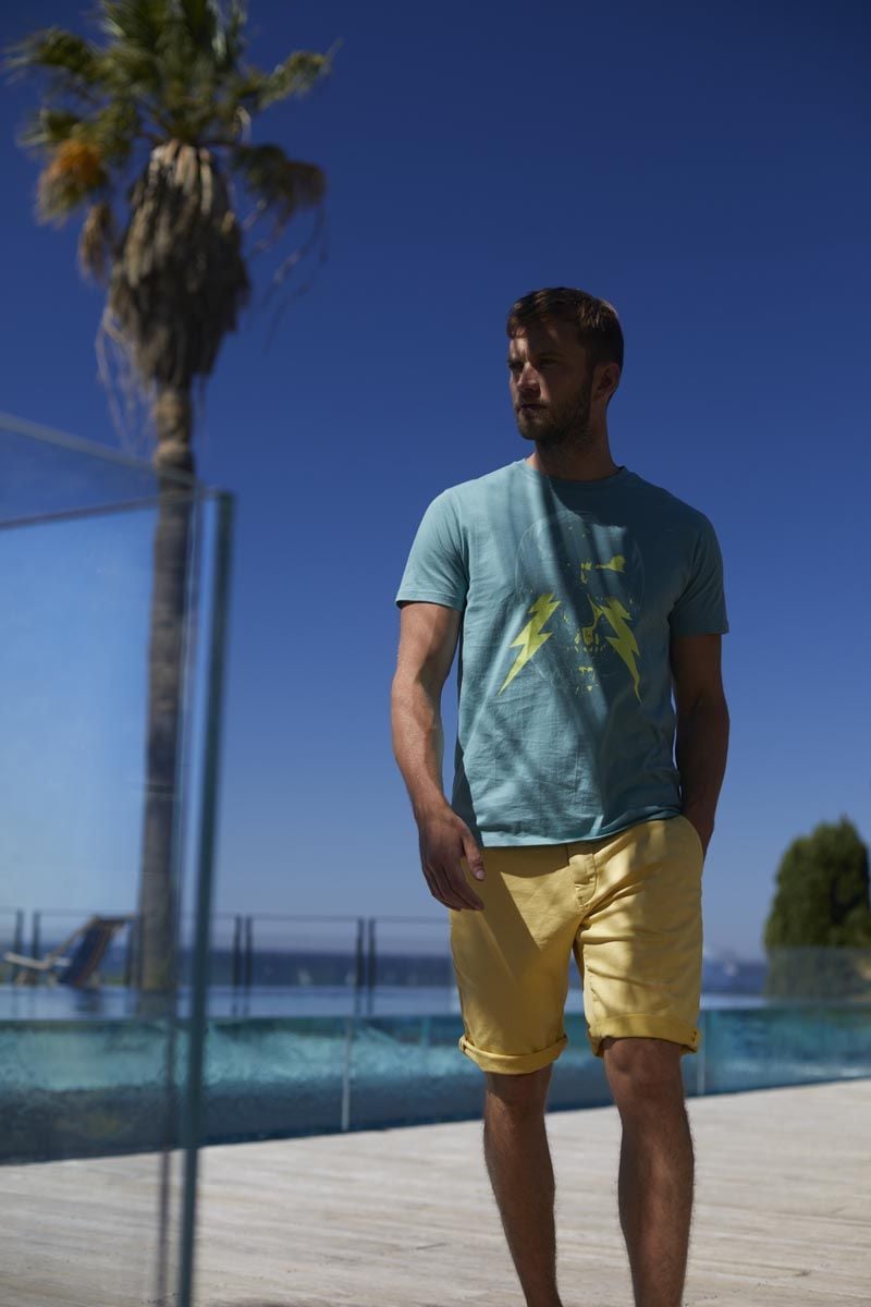 le temps des cerises Bermuda chino Jogg Swoop moutarde