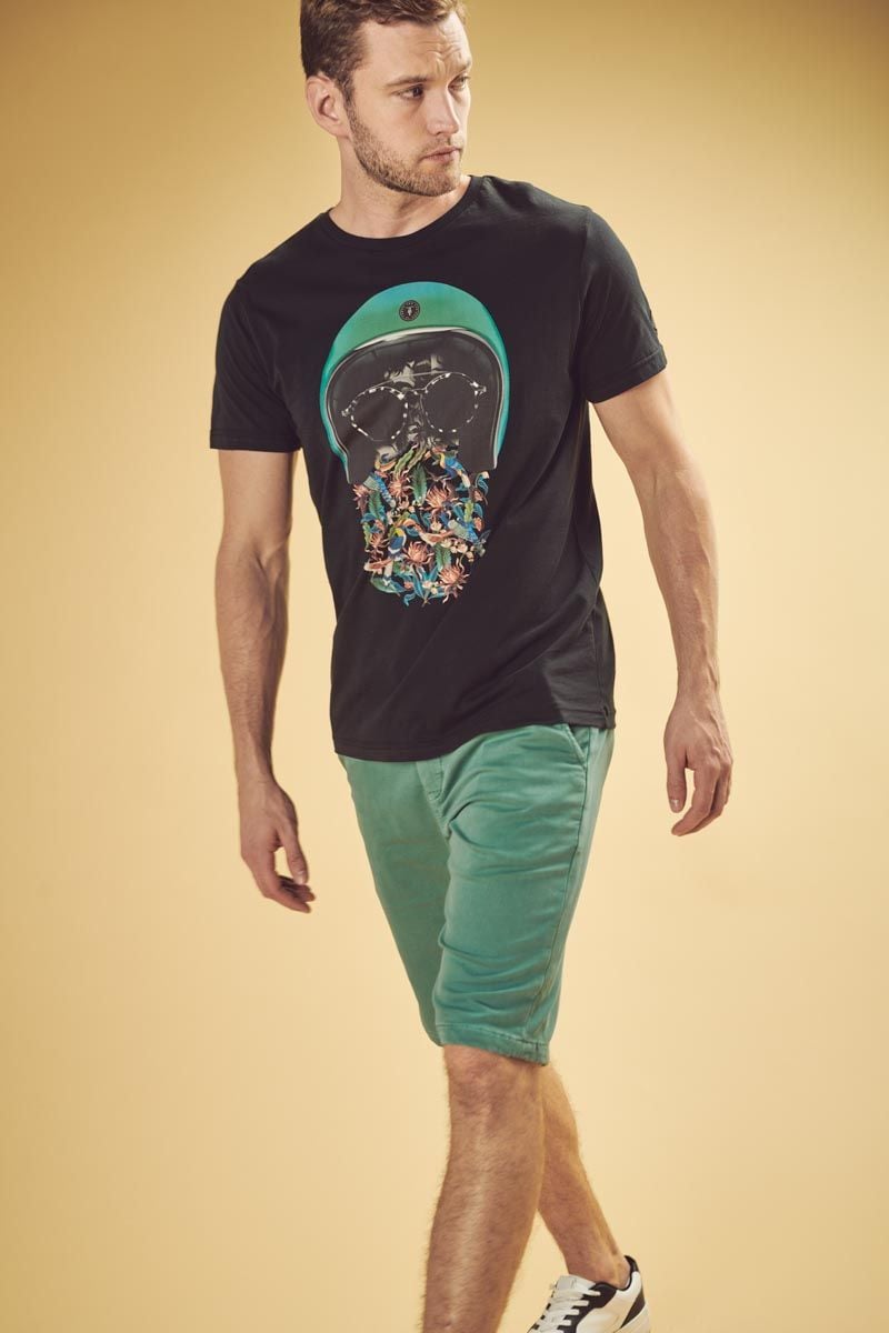 le temps des cerises Bermuda chino Jogg Swoop vert d'eau