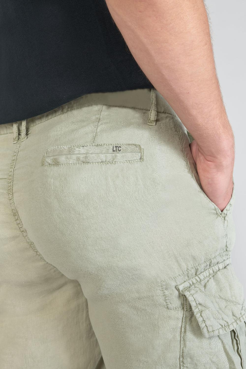 Le Temps Des Cerises Bermuda En Lin Rocca Vert Amande