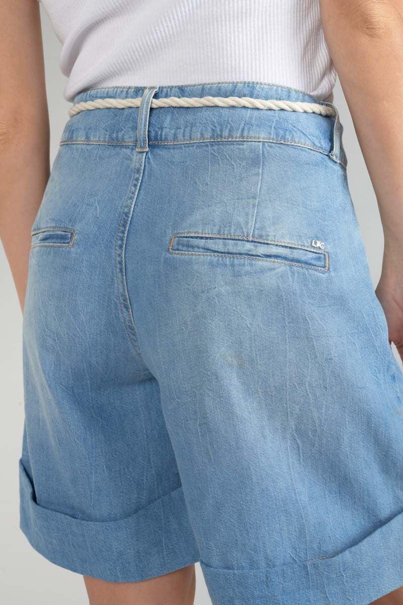Le Temps Des Cerises Bermuda Hellia En Jeans Bleu Clair