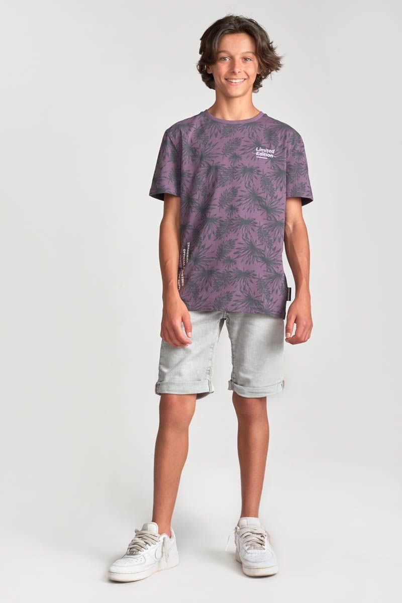 le temps des cerises Bermuda Jogg Loc gris clair délavé