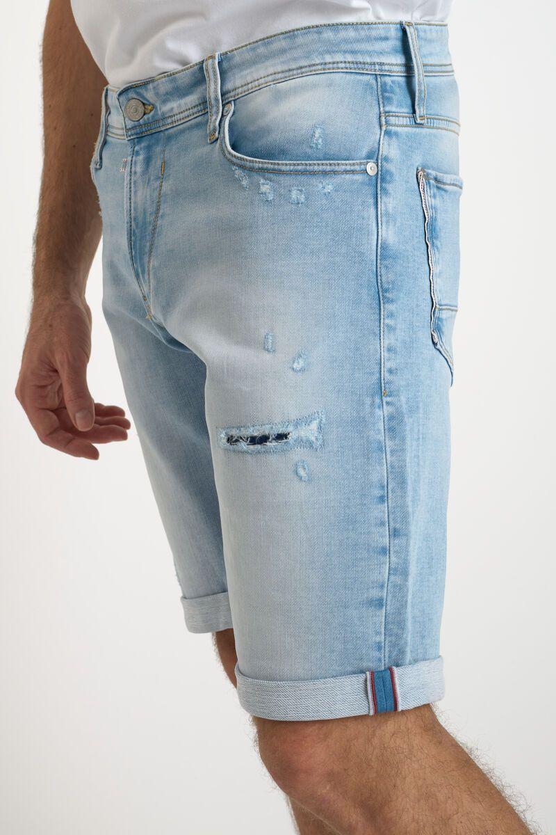 Le Temps Des Cerises Bermuda Jogg Oc Bleu Délavé Destroy