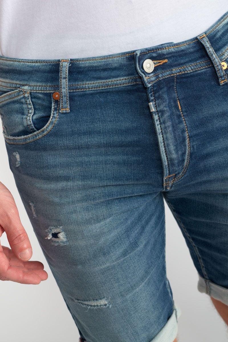 Le Temps Des Cerises Bermuda Jogg Oc Bleu Délavé Destroy