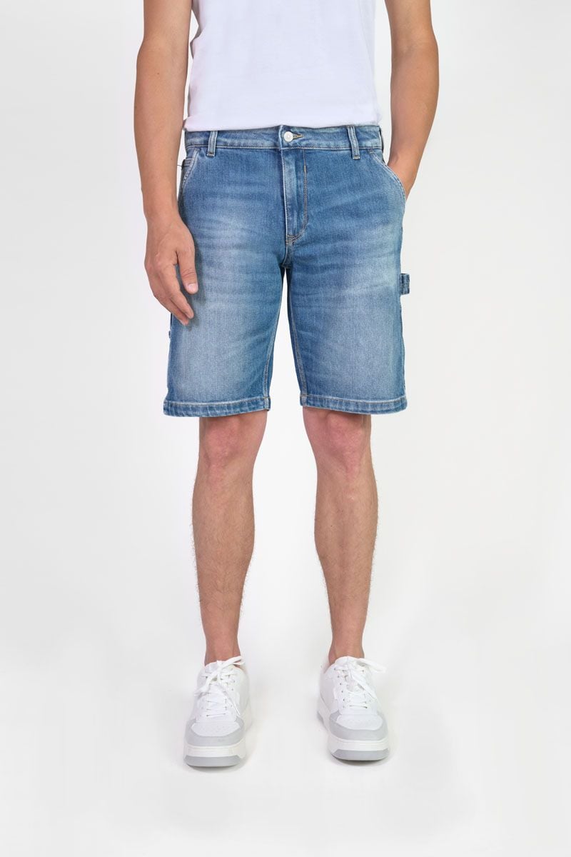Le Temps Des Cerises Bermuda Kurel En Jeans Bleu Délavé