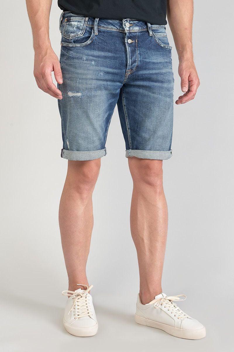 Le Temps Des Cerises Bermuda Laredo En Jeans Bleu Foncé Destroy