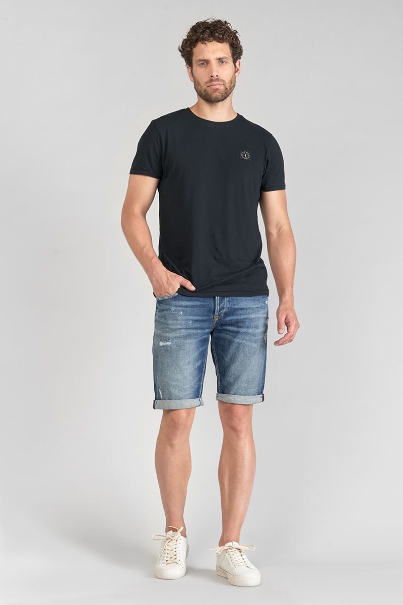 Le Temps Des Cerises Bermuda Laredo En Jeans Bleu Foncé Destroy