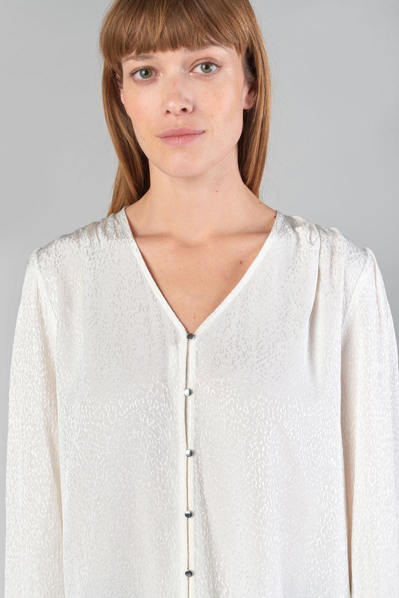 Le Temps Des Cerises Blouse Frano En Jacquard Crème
