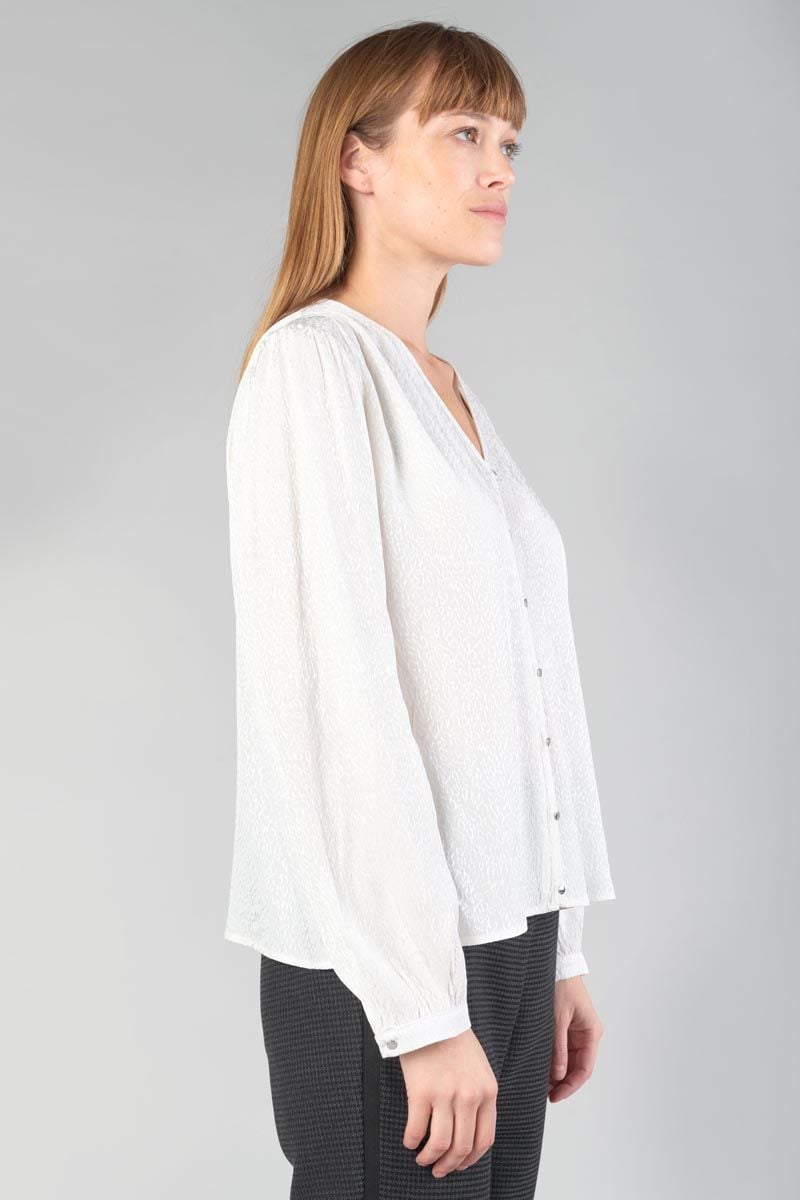 Le Temps Des Cerises Blouse Frano En Jacquard Crème