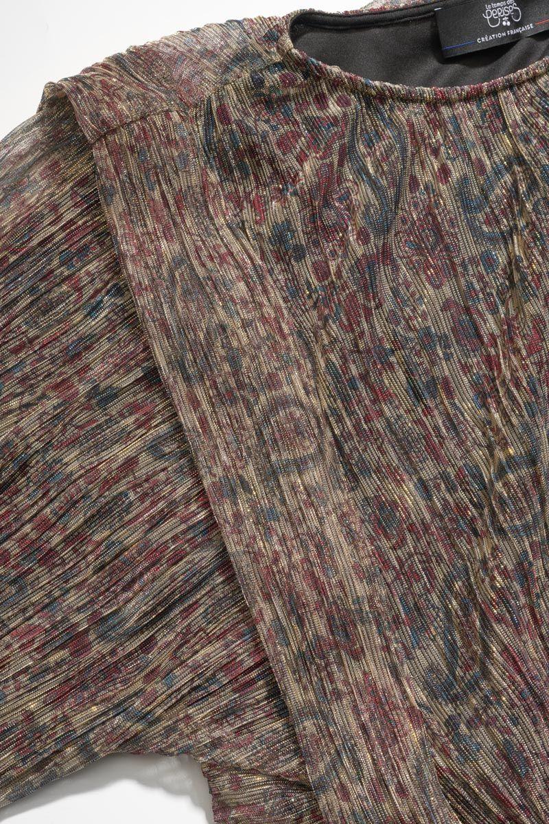 Le Temps Des Cerises Blouse Kiannagi à Motif Cachemire Irisée