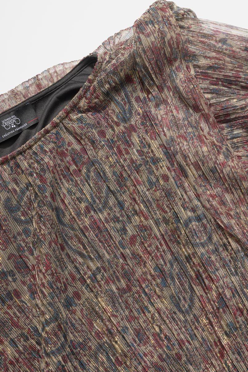 Le Temps Des Cerises Blouse Kiannagi à Motif Cachemire Irisée