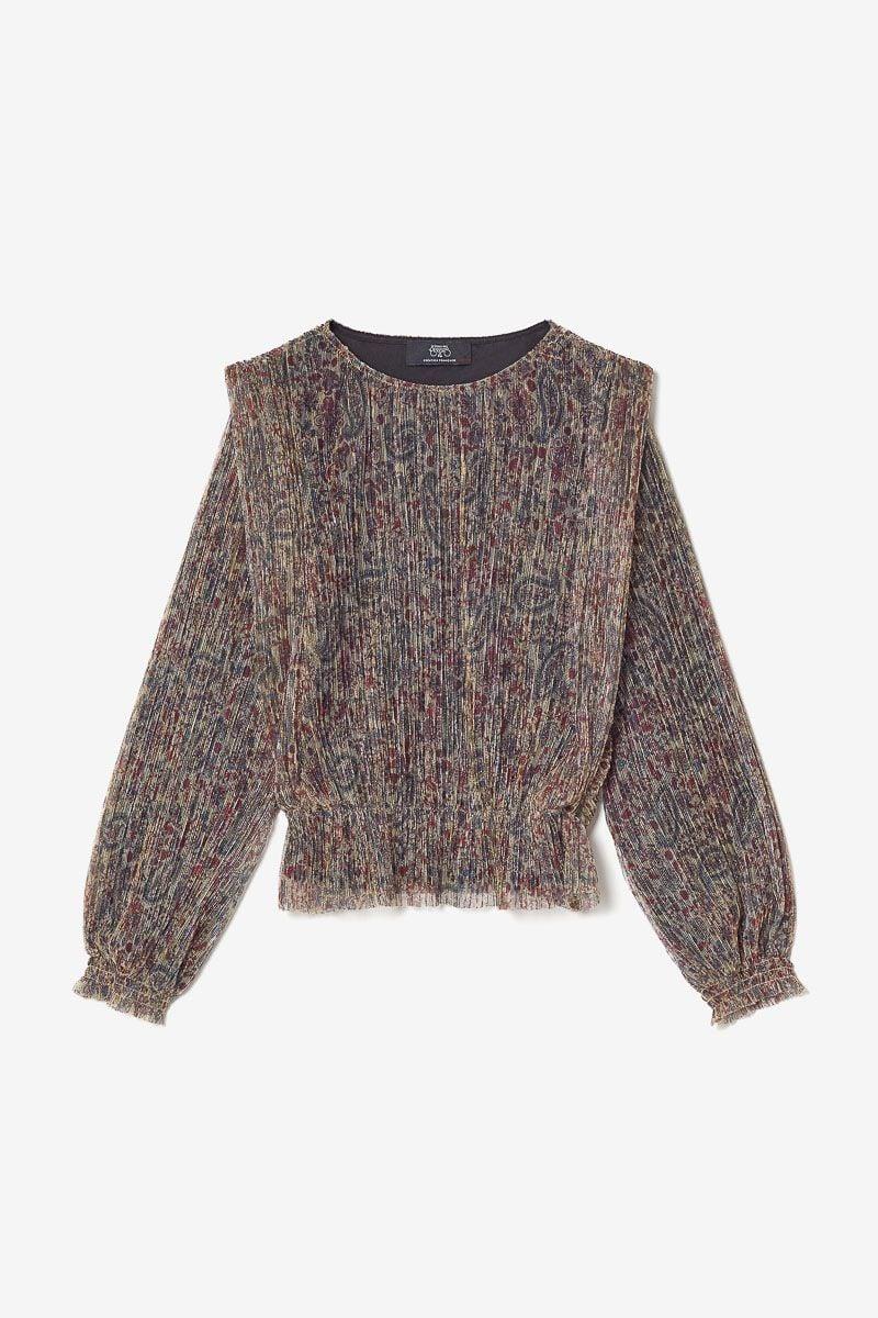 le temps des cerises Blouse Kiannagi à motif cachemire irisée
