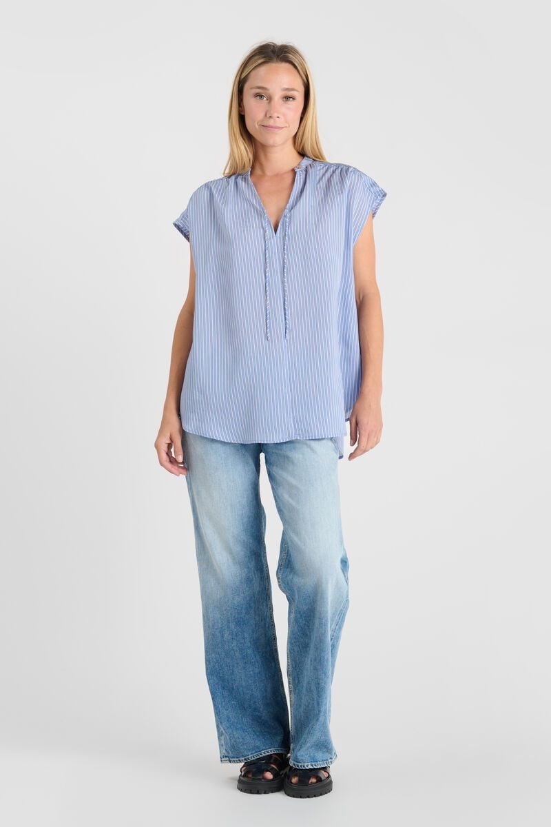 Le Temps Des Cerises Blouse Shannon Bleue à Rayures