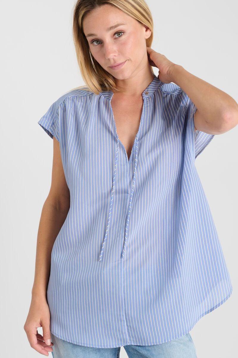 le temps des cerises Blouse Shannon bleue à rayures