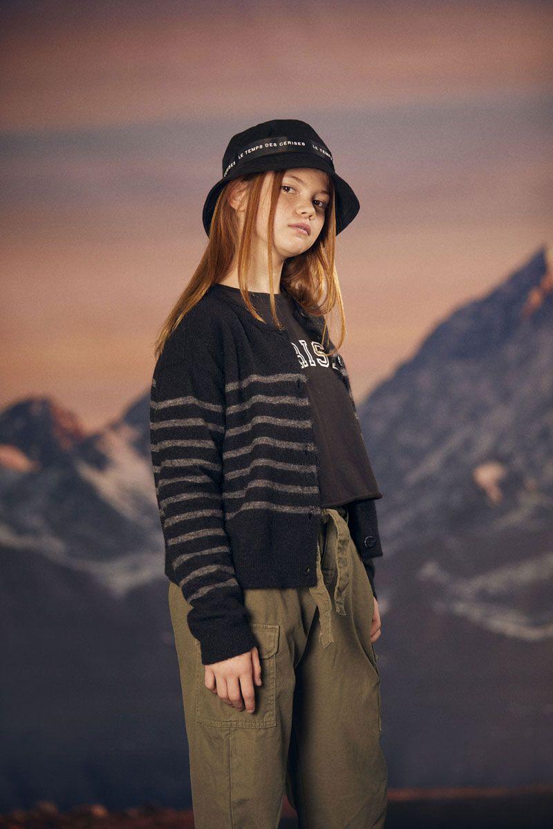 le temps des cerises Cardigan Morkagi en laine alpaga mélangée