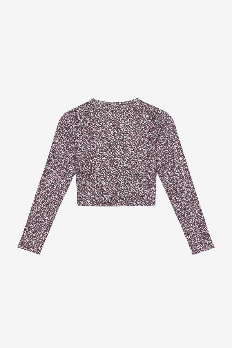 Le Temps Des Cerises Cardigan Uppergi Noir à Motif Fleuri Rose
