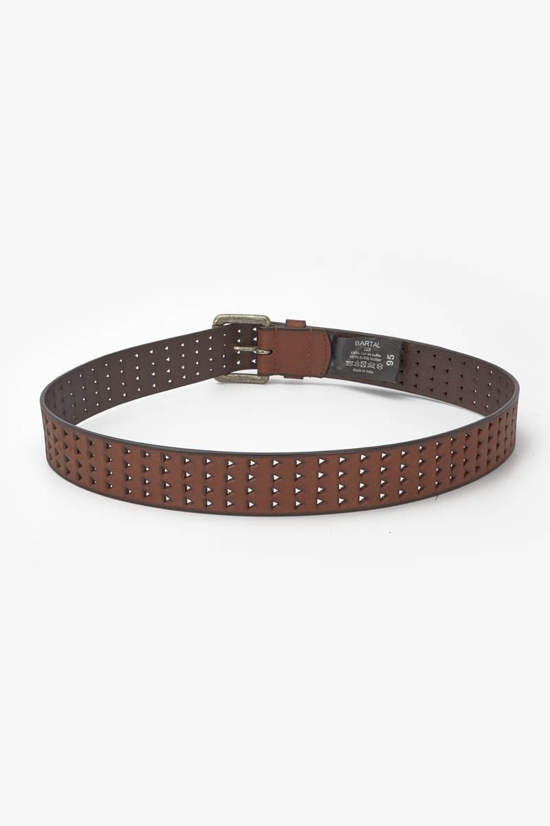 Le Temps Des Cerises Ceinture Bartal En Cuir Marron