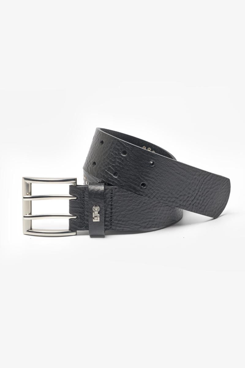 le temps des cerises Ceinture Clouty en cuir noir clouté