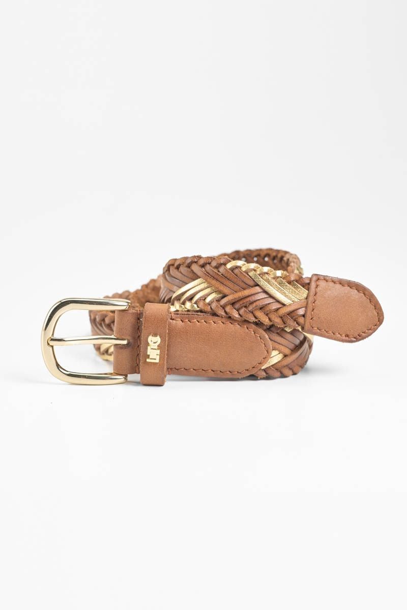 le temps des cerises Ceinture Jakarta en cuir marron