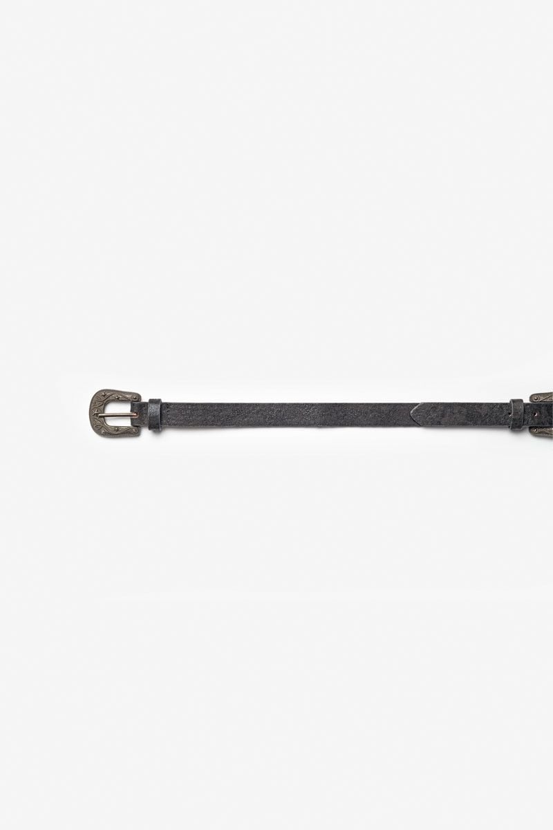 Le Temps Des Cerises Ceinture Loria En Cuir Noir Brillant