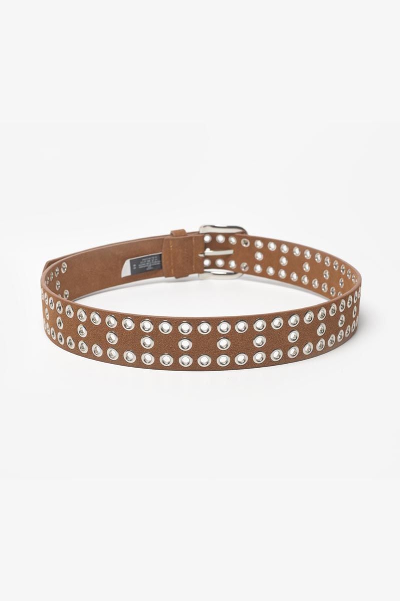Le Temps Des Cerises Ceinture Lucia En Cuir Velours Cognac