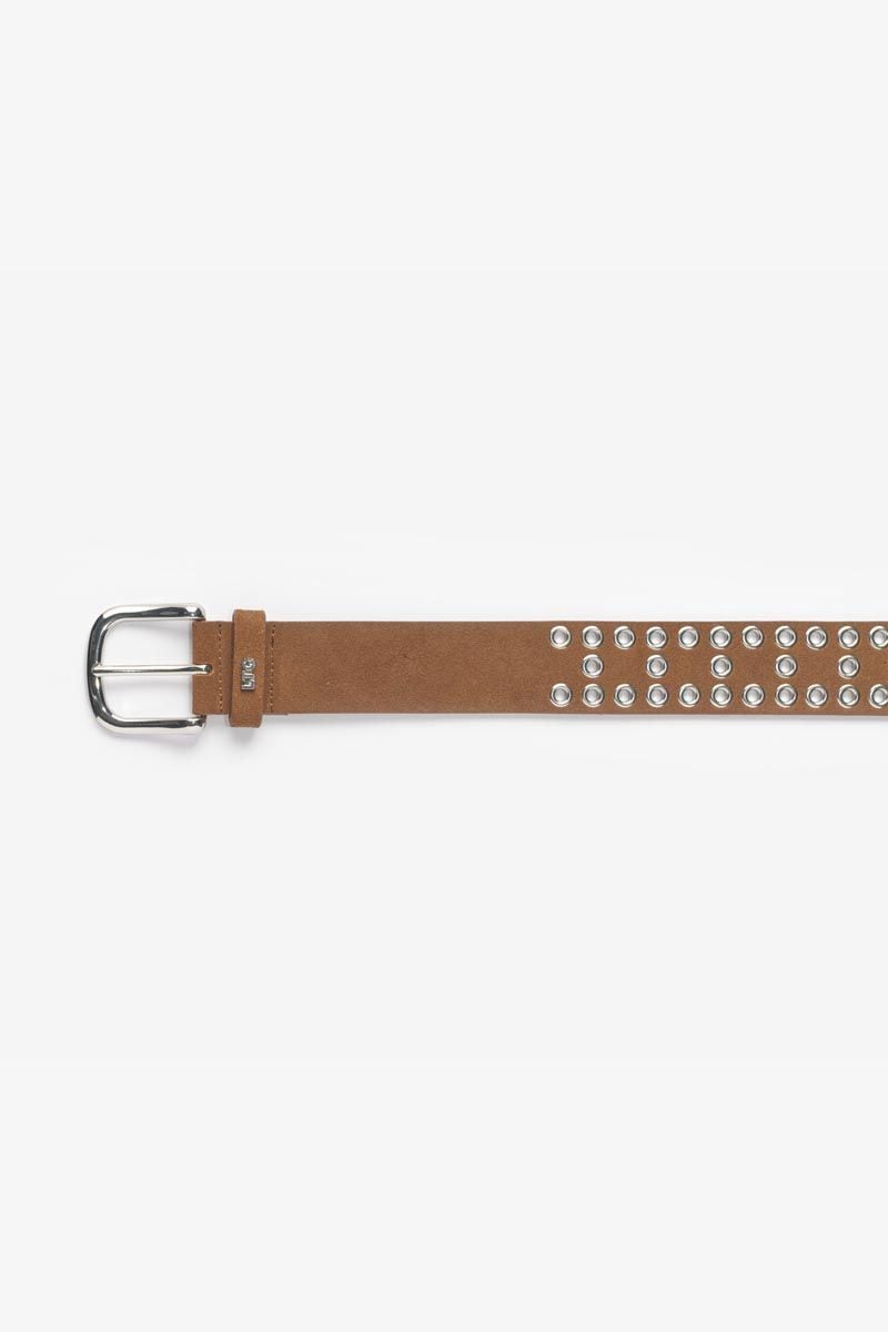 Le Temps Des Cerises Ceinture Lucia En Cuir Velours Cognac