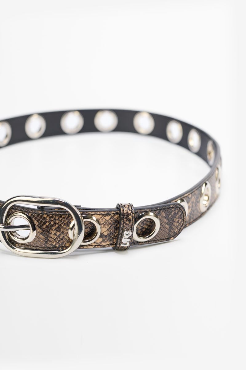 Le Temps Des Cerises Ceinture Renate En Cuir à Motif Python